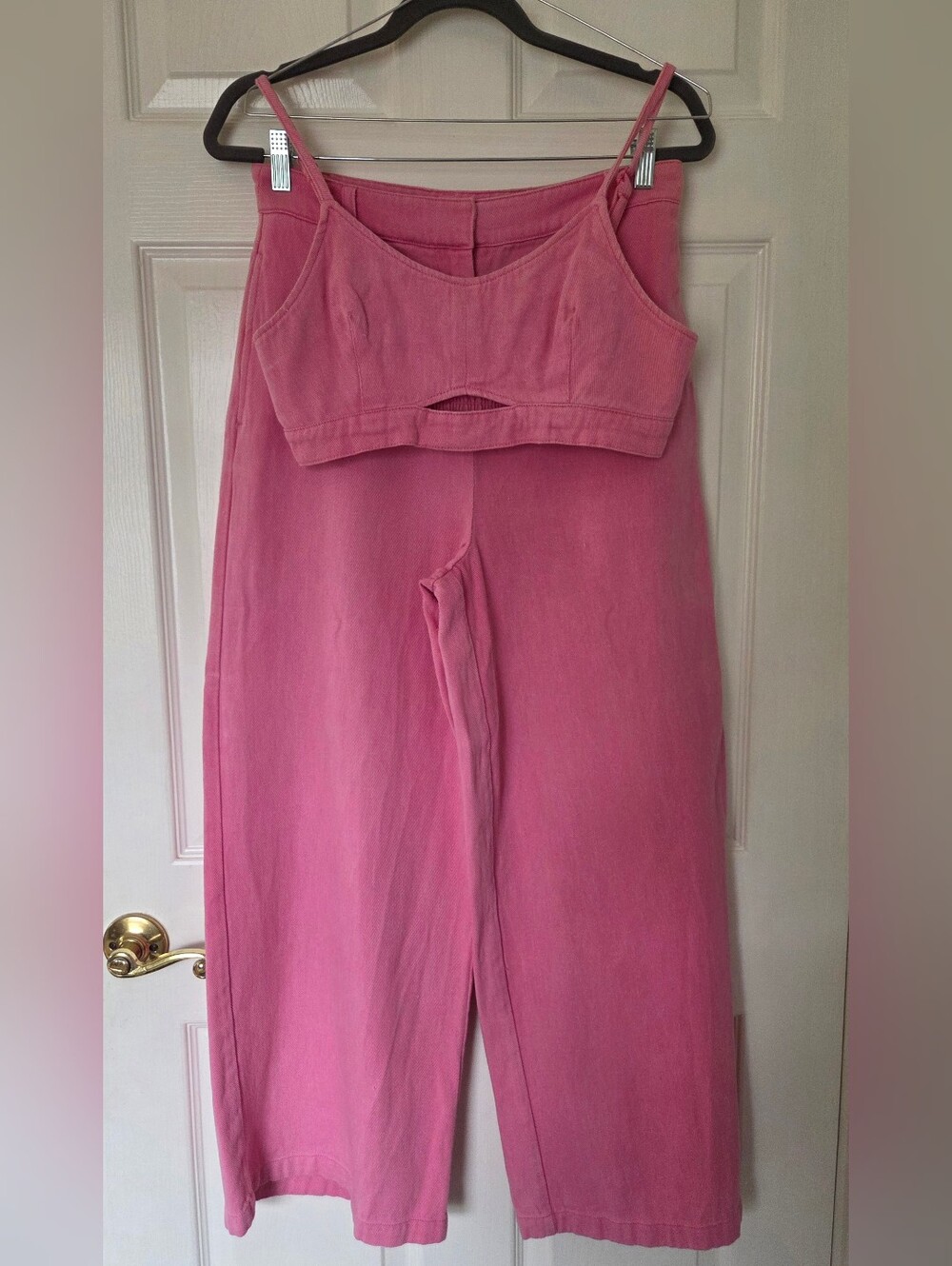 House of Harlow 1960 Dusty Pink Wide Leg Pants & Crop Top Set